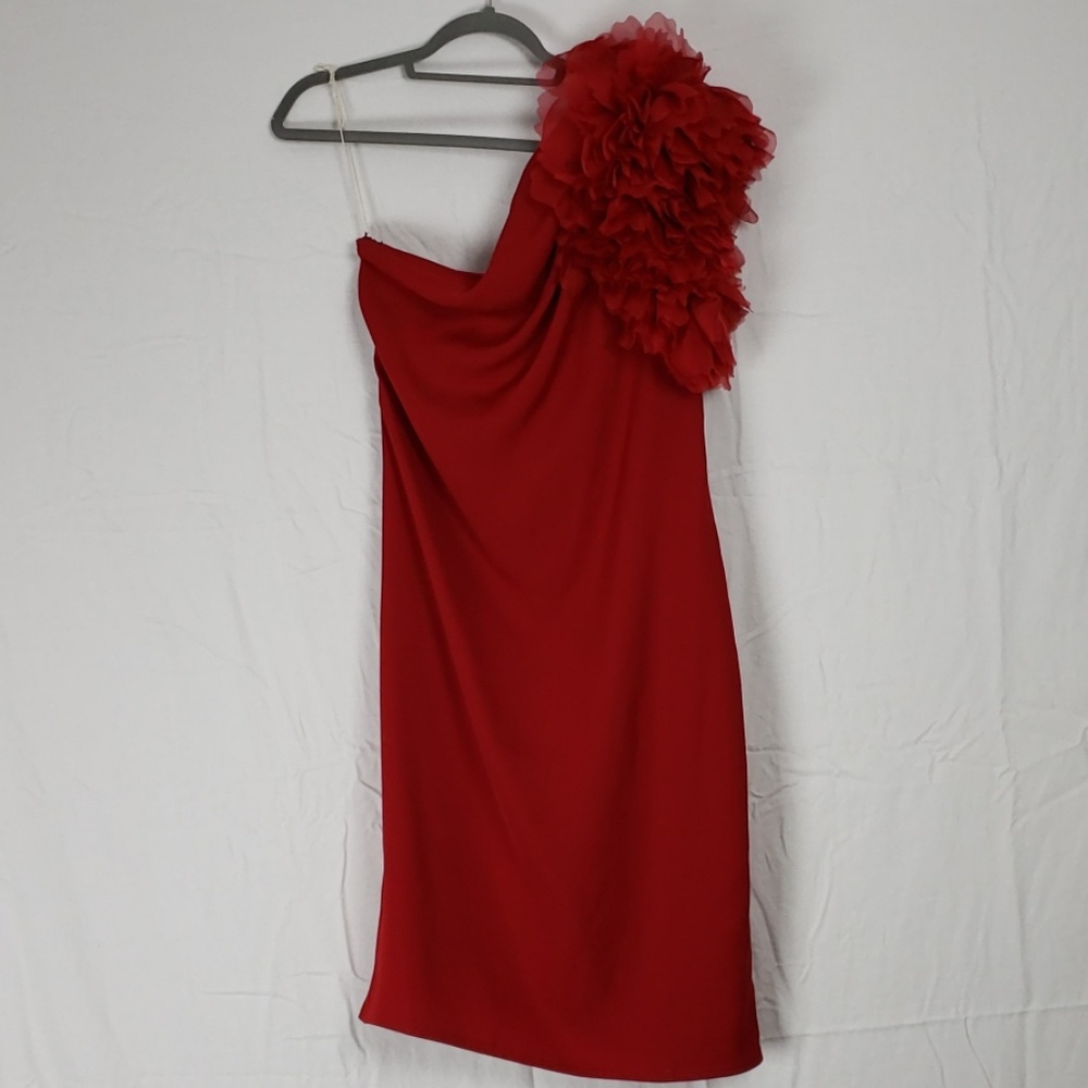 Tadashi Shoji Lachlan One Shoulder Crepe Dress